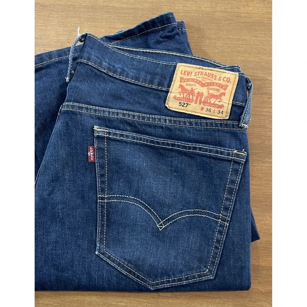 Levi's 527‎ Boot Cut 36x34 Blue Dark Wash